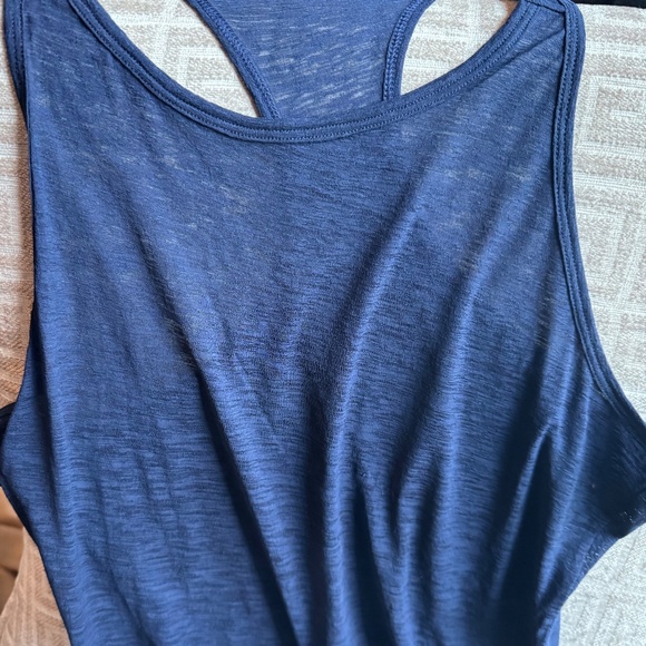 Athleta Tops - Athleta Breezy Racerback Sheer Tank Top Navy